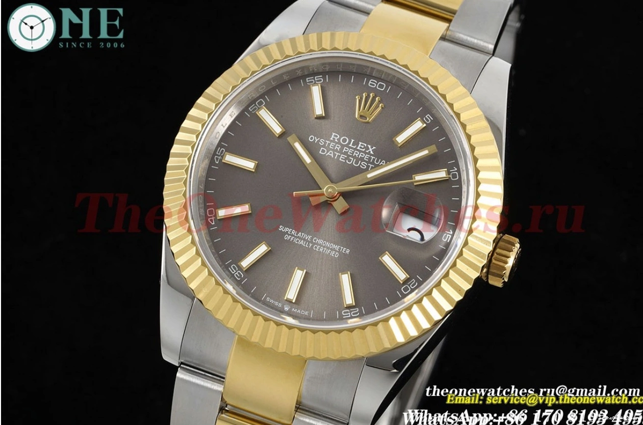 126333 SS Oyster GMF Stk 41MM Datejust 904L Grey YG VR3235 0322